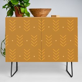 Arrow Lines Geometric Pattern 9 in vintage gold Credenza