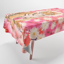 Exotic Floral Tiger Tablecloth