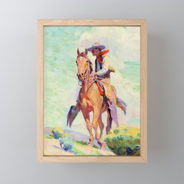 “The Cowpuncher” by W Herbert Dunton Framed Mini Art Print