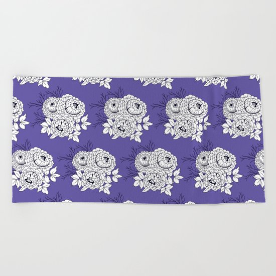 Rose bouquets floral pattern Beach Towel