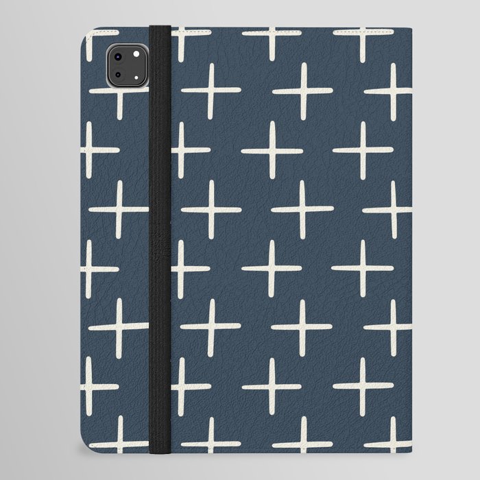 Plus Pattern - Naval Blue iPad Folio Case
