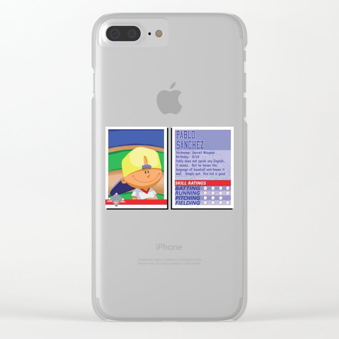Pablo Sanchez Stat Card Backyard Baseball Clear Iphone Case By