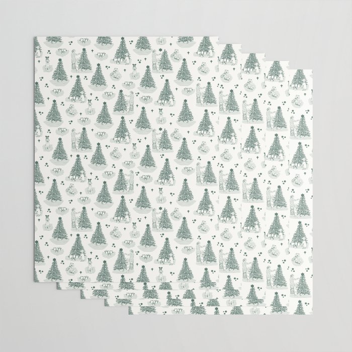 Pine Needles Holiday Wrapping Paper Sheet – beka-gene-studio