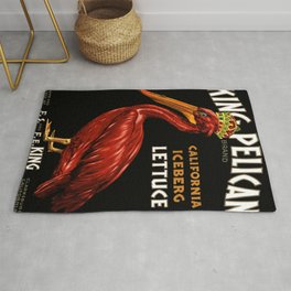 King Pelican red brand California Iceberg Lettuce vintage label advertising poster / posters Area & Throw Rug