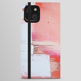 Moving Mountains: a minimal, abstract piece in reds and gold by Alyssa Hamilton Art iPhone Wallet Case