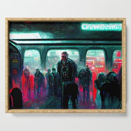 Cyberpunk Subway Serving Tray
