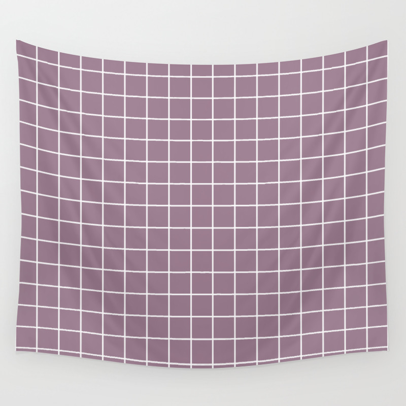 Mountbatten Pink Violet Color White Lines Grid Pattern Wall Tapestry By Makeitcolorful Society6