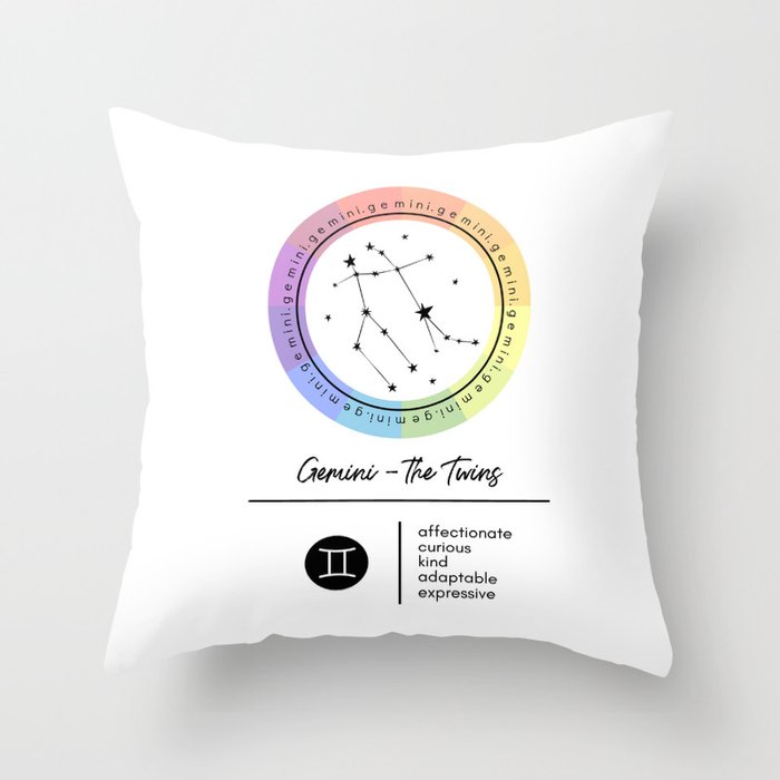 Gemini | Zodiac Color Wheel Throw Pillow