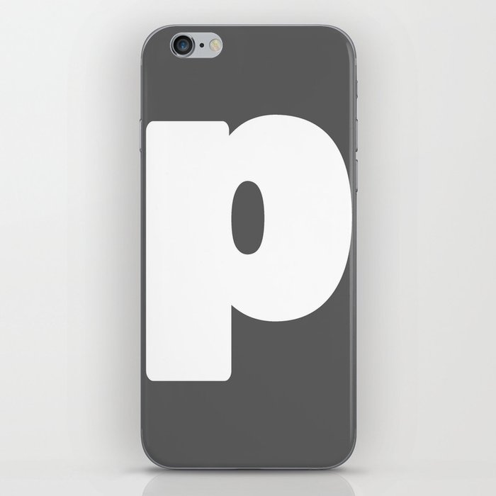 p (White & Grey Letter) iPhone Skin