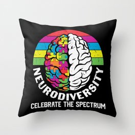 Neurodiversity Celebrate The Spectrum Autism Awareness Throw Pillow