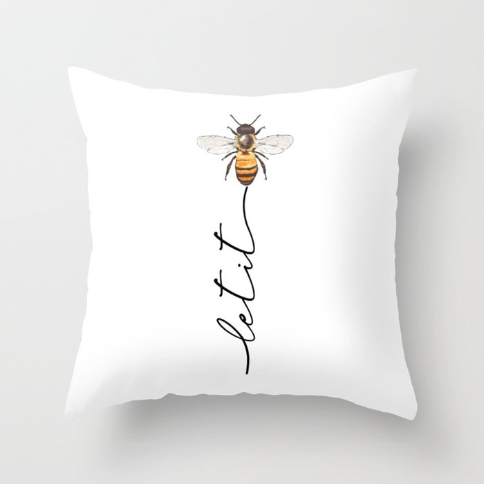 let it bee, let it bee... - gift idea, birthday, christmas, beekeeping, honey making,  Throw Pillow