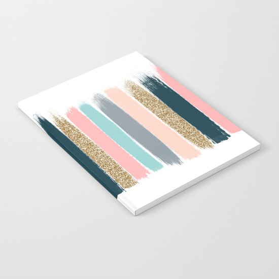 Zara - Brushstroke glitter trendy girly art print and phone case for young trendy girls Notebook