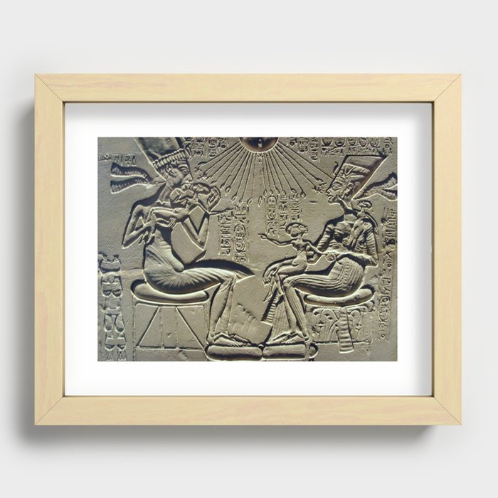 Ancient Egypt, Akhenaten, Nefertiti and their children. Recessed Framed Print
