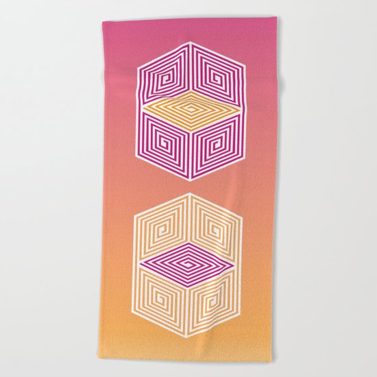 Geometric lines Beach Towel