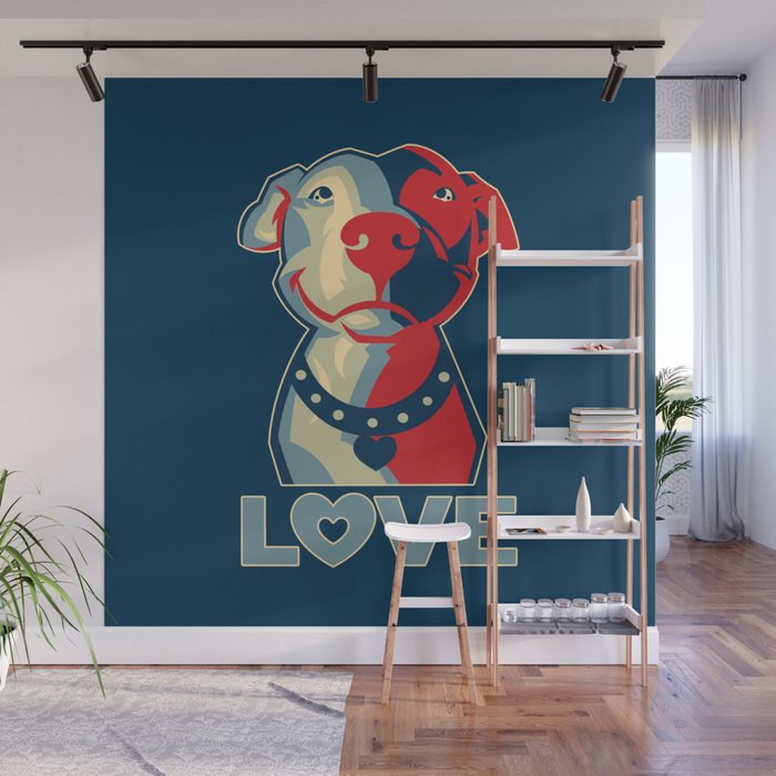 Pitbull Love Wall Mural
