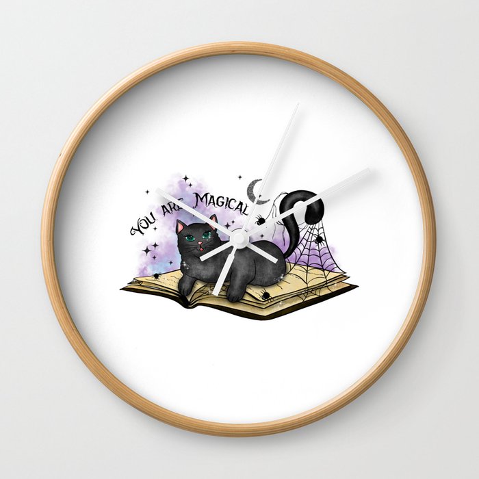 Your are magical halloween cat quote Wall Clock