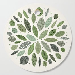 Mid-Century Green Leaves Cutting Board