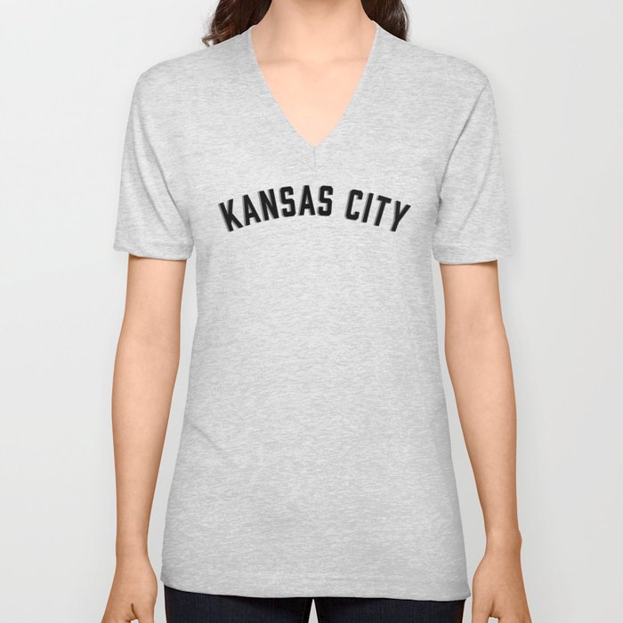 Kansas City - Black V Neck T Shirt