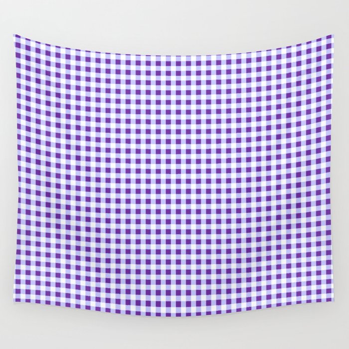 Periwinkle Collection - with Purple Check Pattern Wall Tapestry