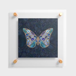 Blue and Purple Geodes Butterfly Floating Acrylic Print