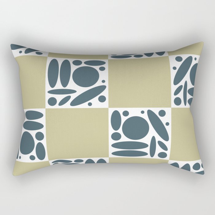 Geometric modern shapes checkerboard 20 Rectangular Pillow