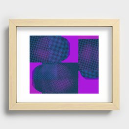 Blue Pink Abstract Texture Recessed Framed Print
