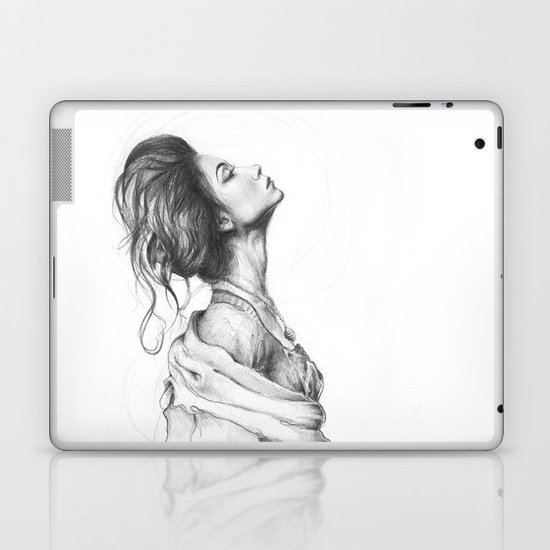 Pretty Lady Illustration Woman Portrait Beauty Laptop & iPad Skin
