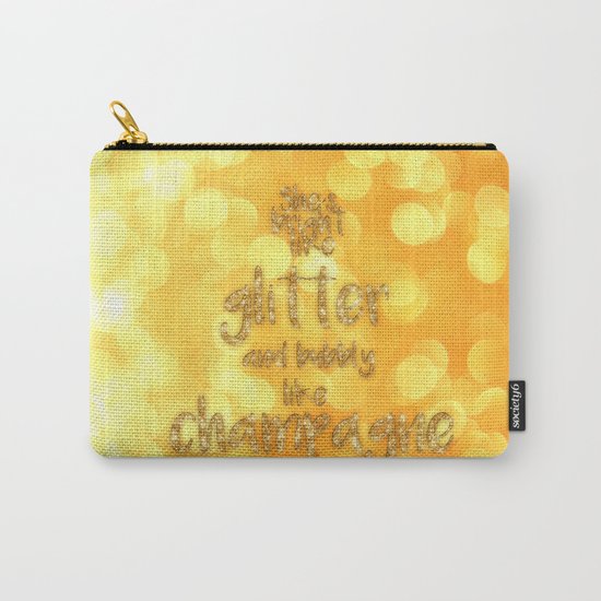 She is bright- Gold glitter Typography - Carry-All Pouch