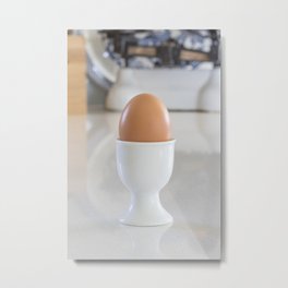 Boiled egg in white. Metal Print | Photo, Nourishment, Goodness, Breakfast, Foodnourish, Food, Davehare, Color, Boiled, Kitchen 