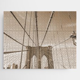 Brooklyn Bridge Sepia Photography Jigsaw Puzzle