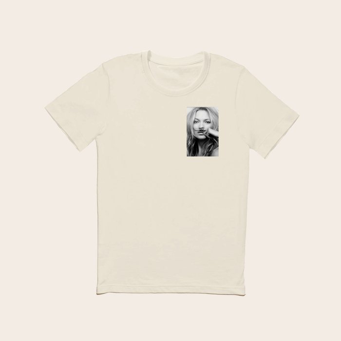 T shirt kate moss moustache deals