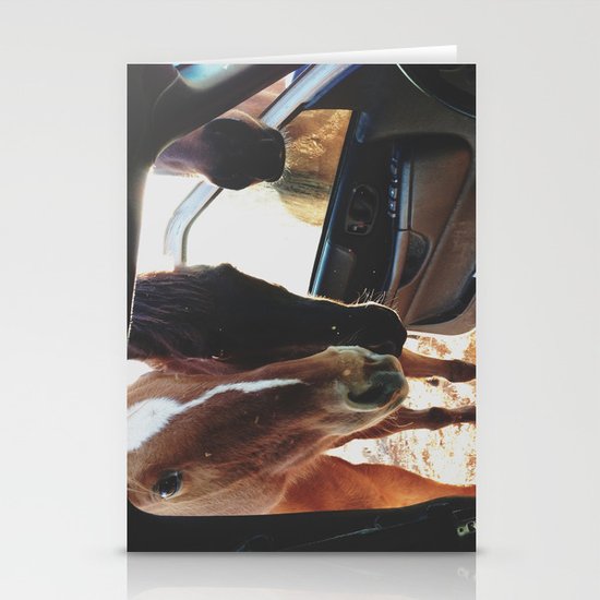 Car Horses Stationery Cards