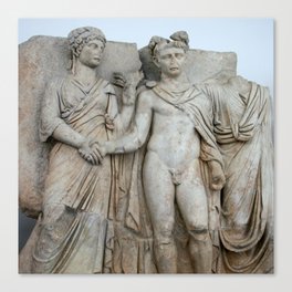 Klaudios and Agrippina Sebastion Relief Classical Art Canvas Print