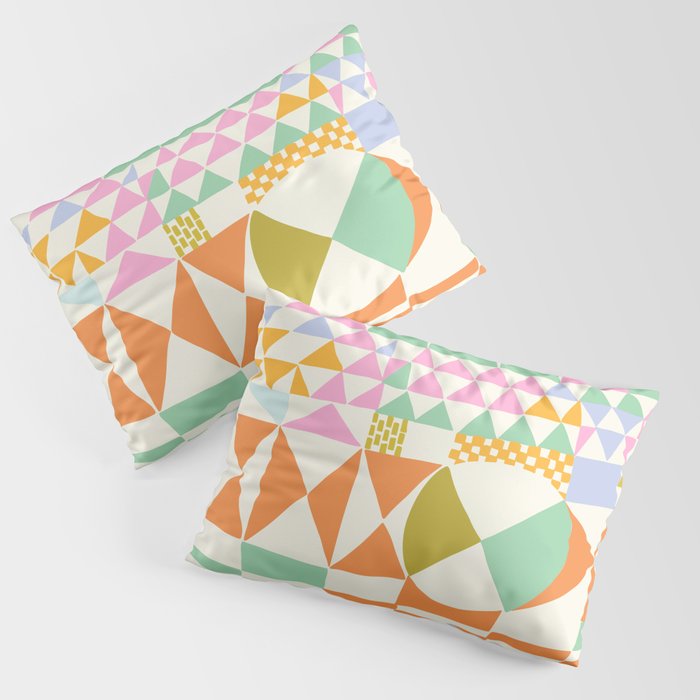 California geometric pattern 6 soft colors Pillow Sham