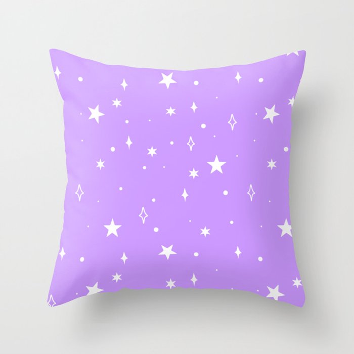 Space Pattern (purple/white) Throw Pillow