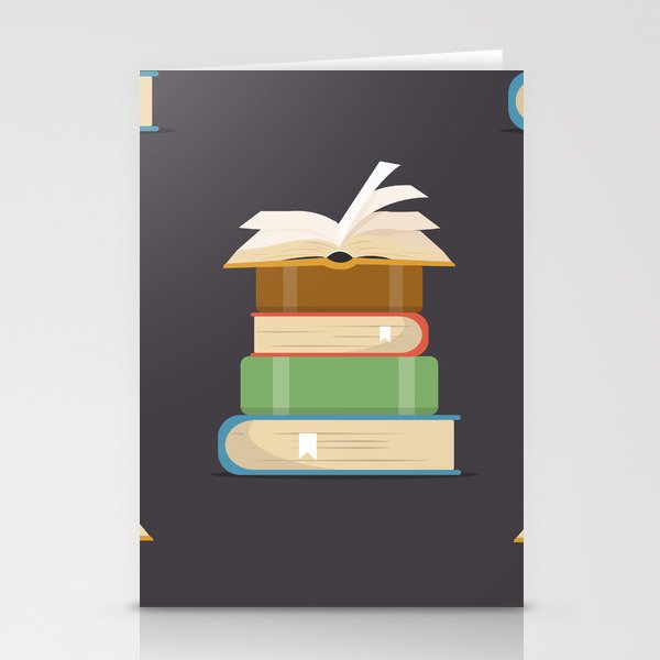Book of Stacks Seamless Pattern Stationery Cards