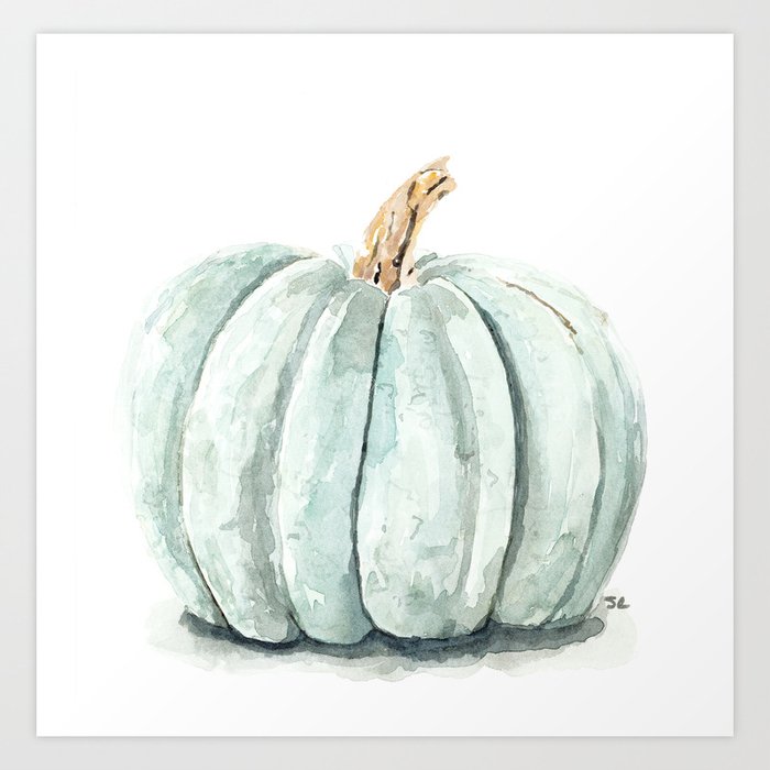 Blue Pumpkin Art Print By Studioslc Society6