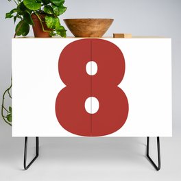 8 (Maroon & White Number) Credenza