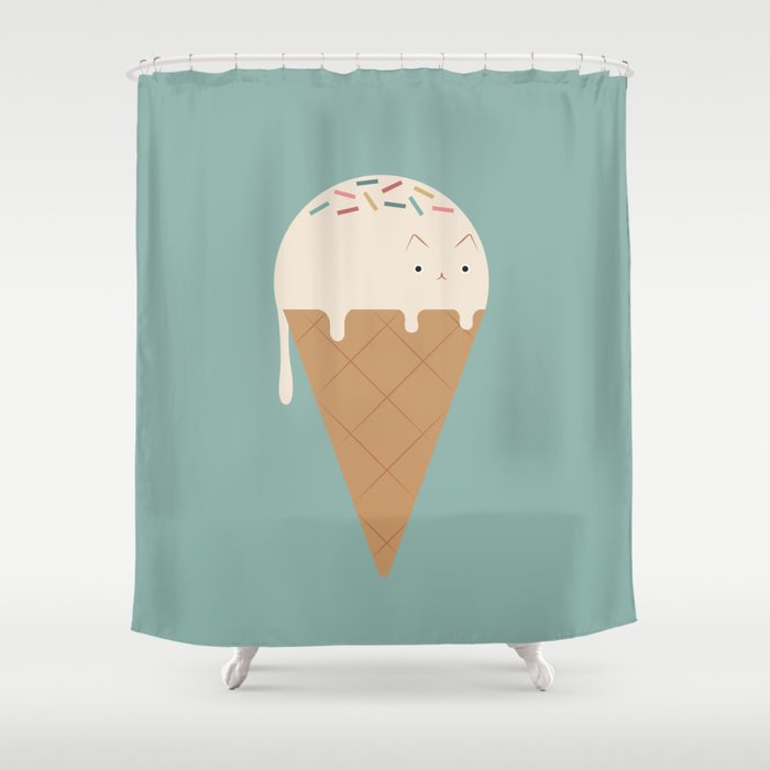 Ice Cream Cat Shower Curtain