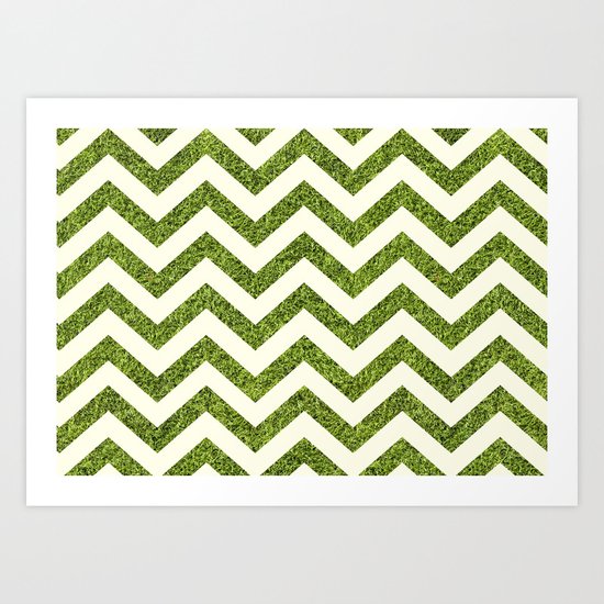 Chevron Grass Texture Art Print