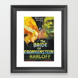 Creature double feature Bride of Frankenstein 1931 Vintage Movie Lobby Poster Advertisement Framed Art Print