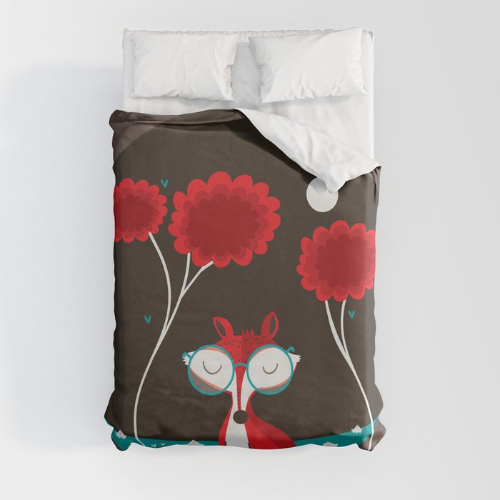 About a red fox Duvet Cover