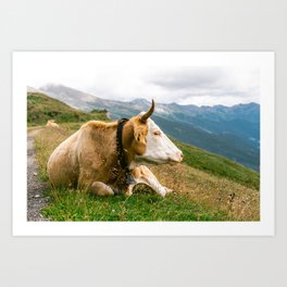 Cow in the French Alps || Travel photography, Art print, Europe Art Print