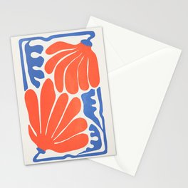 Coral Flowers & Ferns Stationery Card