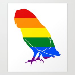 LGBT Pride Barn Owl Art Print | Illustration, Animal, Lgbt, Barnowls, Graphicdesign, Nature, Owls 