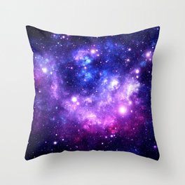 Purple Blue Galaxy Nebula Throw Pillow