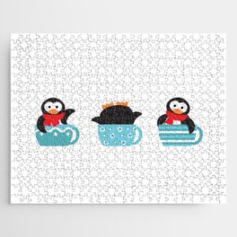 Trio coffee penguins Jigsaw Puzzle