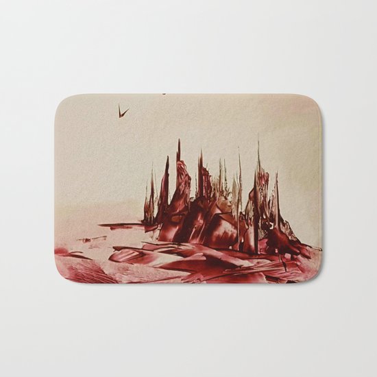 Red Alienlandscape Bath Mat