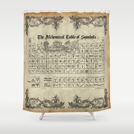 The Alchemical Table of Symbols Shower Curtain