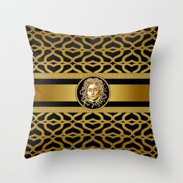 Luxury Medusa Oriental Gold Throw Pillow